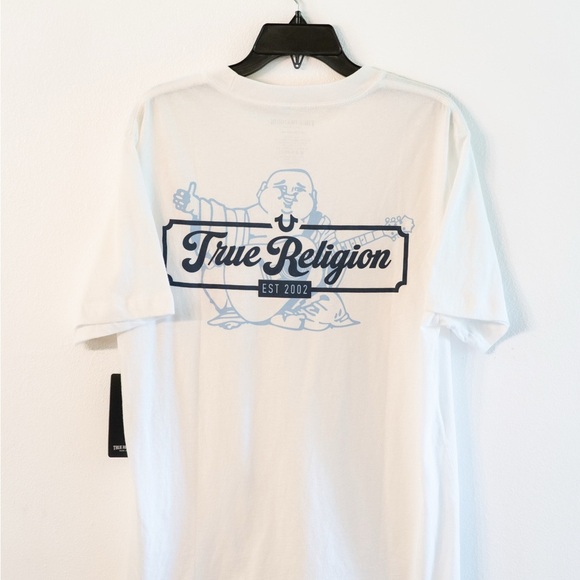 True Religion White/Blue Buddha Tee - Picture 1 of 4